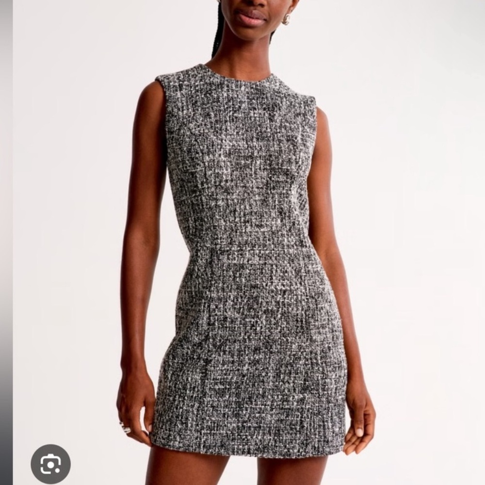 Abercrombie and Fitch Tweed Elegant Sleeveless Black and White Dress